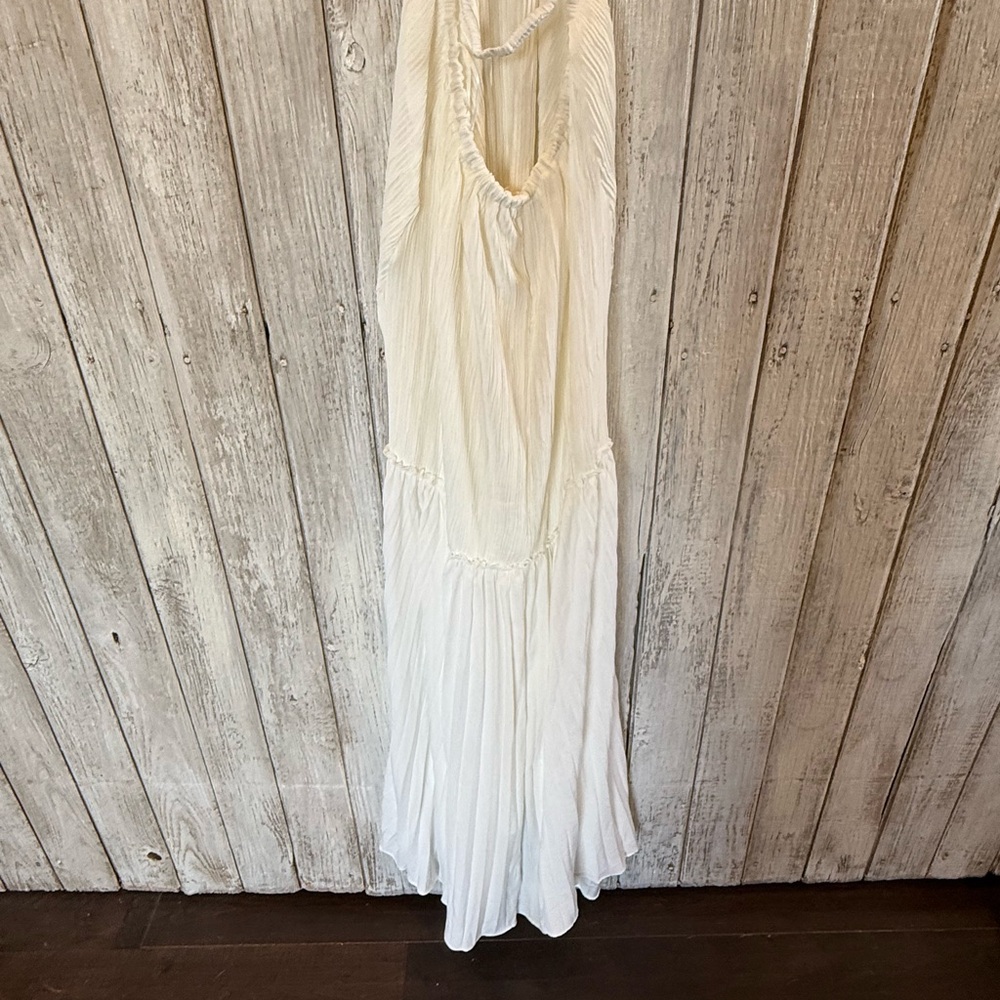 Women’s White V-Neck Maxi Dress with Straps - Picture 7 of 9